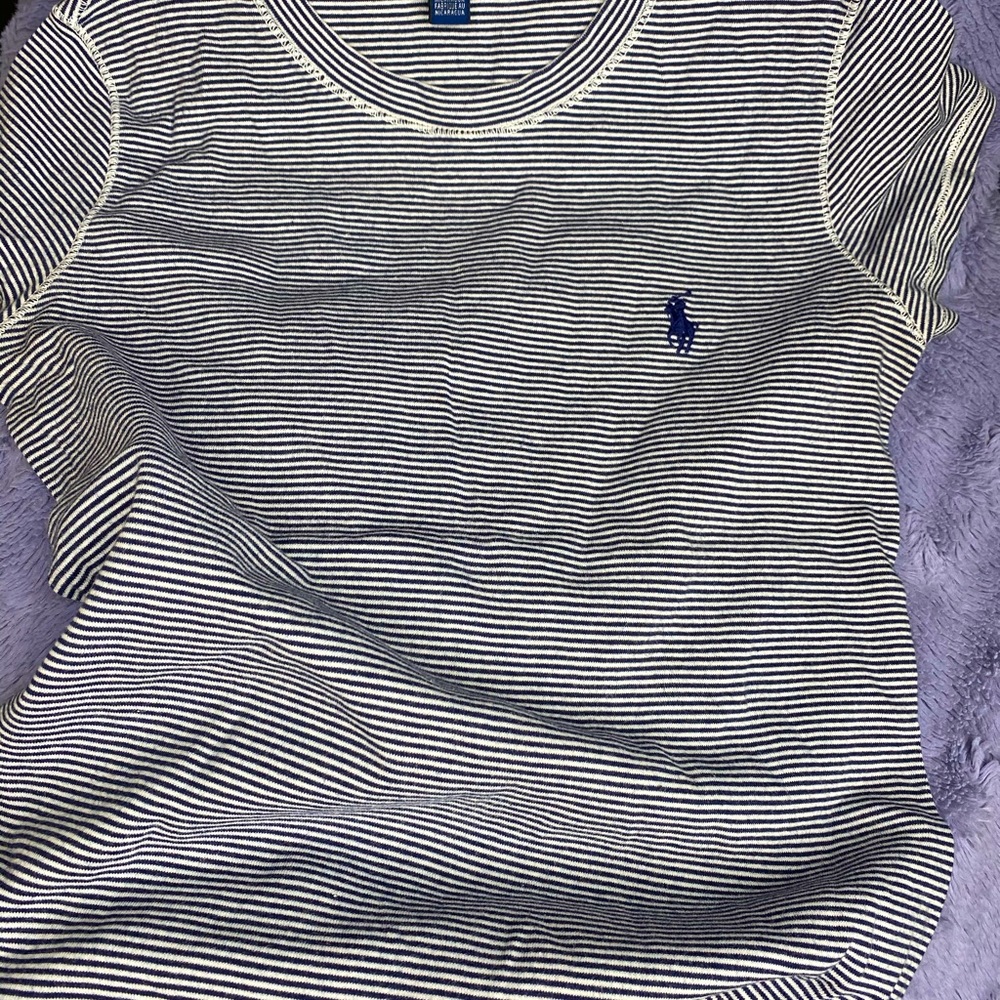 RALPH LAUREN Striped blue shirt Long 🤍 Used 1 🤍